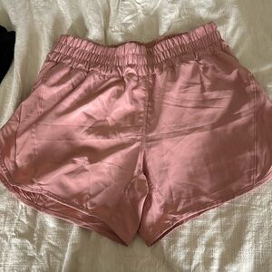Pale pink athletic shorts